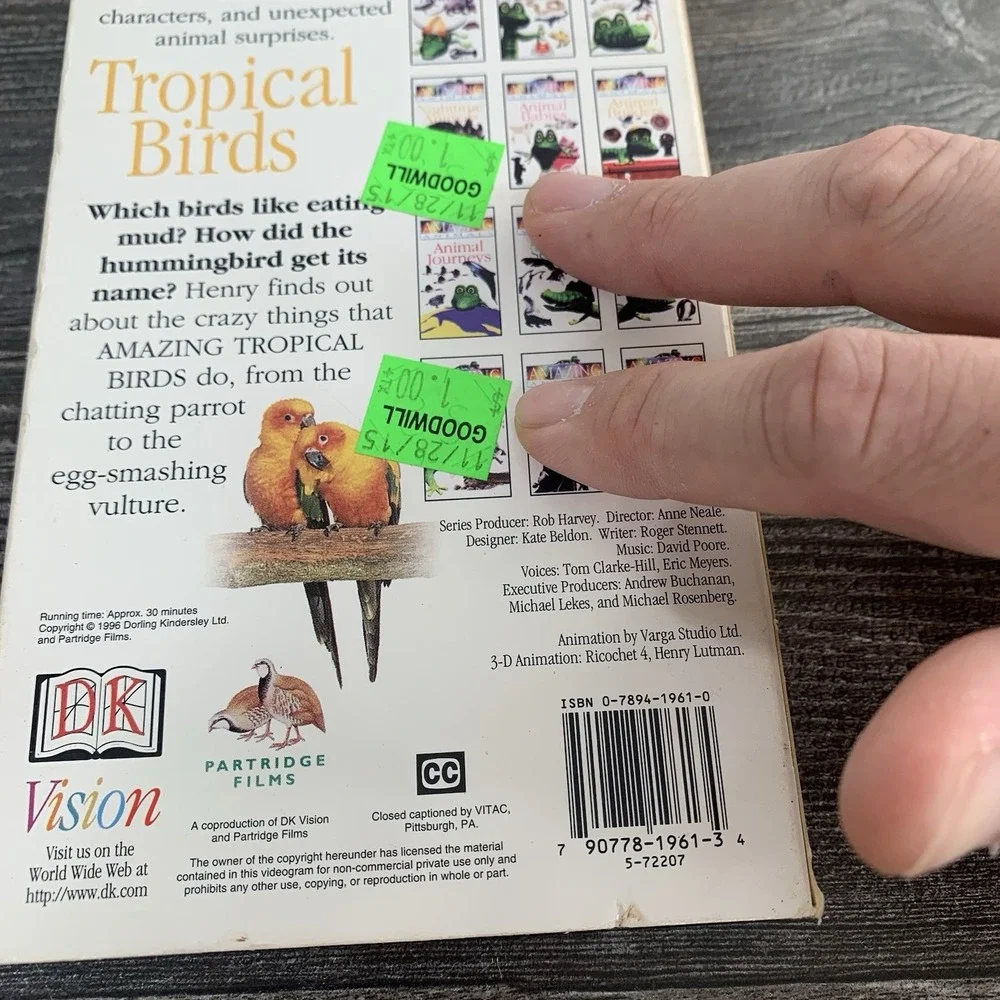 Henry's Amazing Animals: Tropical Birds VHS Tape‎ 1997 Disney Channel Show Rare
